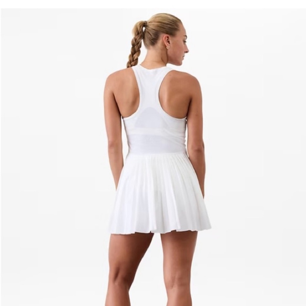 Athleta Bright White Match Point Pleated Tennis Golf Athletic Dress - Picture 2 of 6